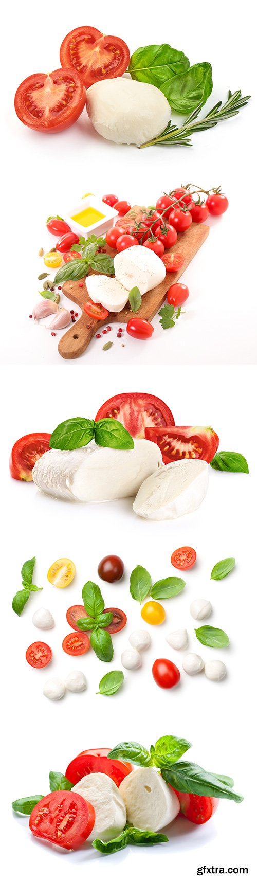 Mozzarella And Tomato Isolated - 9xJPGs