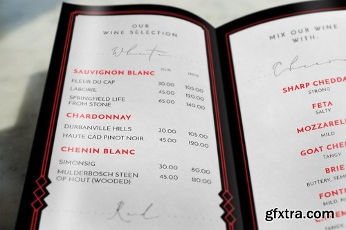 Elegant Stylish Wine Menu