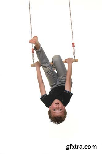 Child Playing With A Swing Isolated - 15xJPGs