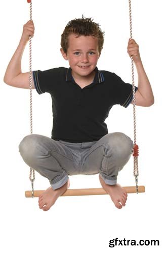 Child Playing With A Swing Isolated - 15xJPGs