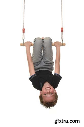 Child Playing With A Swing Isolated - 15xJPGs