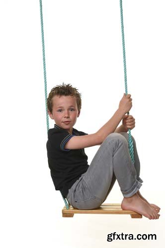 Child Playing With A Swing Isolated - 15xJPGs