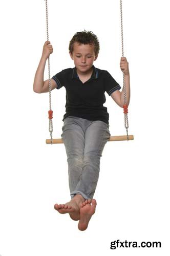 Child Playing With A Swing Isolated - 15xJPGs