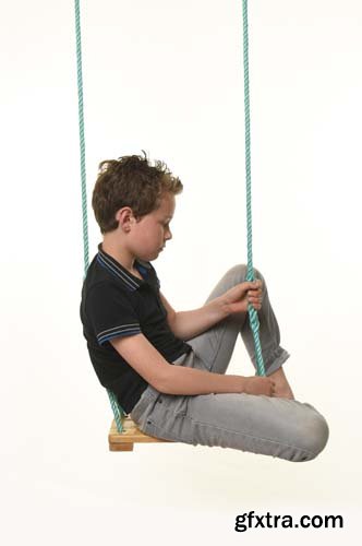 Child Playing With A Swing Isolated - 15xJPGs