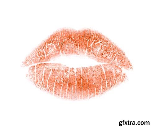 Colorful Lipstick Kiss Mark Isolated - 13xJPGs