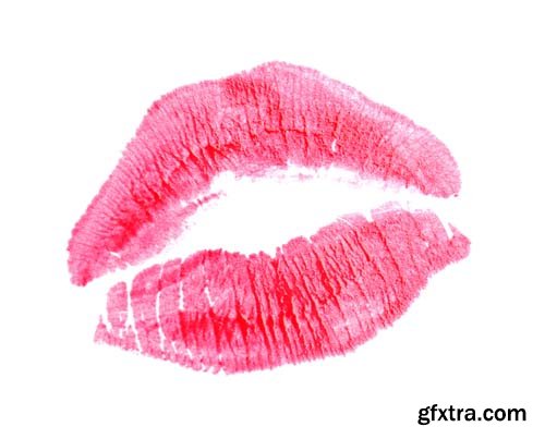 Colorful Lipstick Kiss Mark Isolated - 13xJPGs