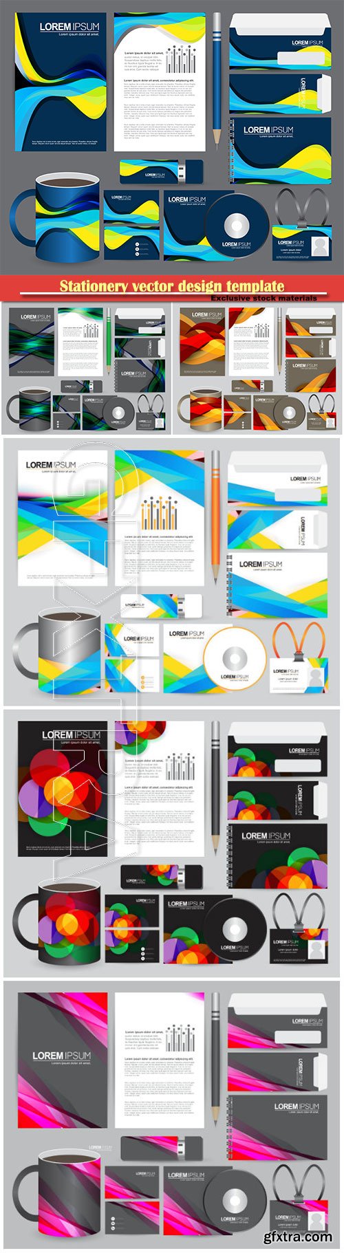 Stationery vector design template