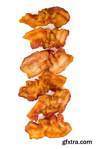 Fried Bacon Isolated - 10xJPGs