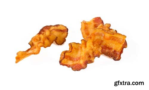 Fried Bacon Isolated - 10xJPGs