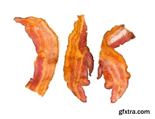 Fried Bacon Isolated - 10xJPGs