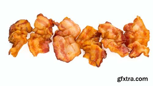 Fried Bacon Isolated - 10xJPGs