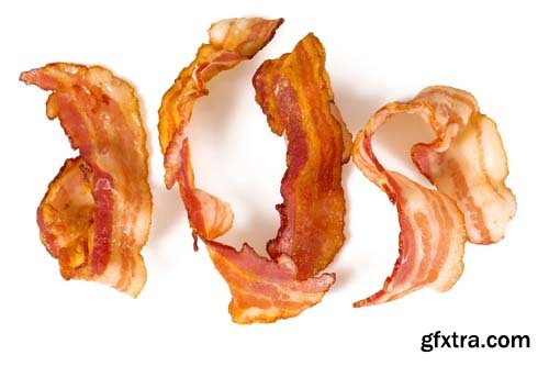 Fried Bacon Isolated - 10xJPGs