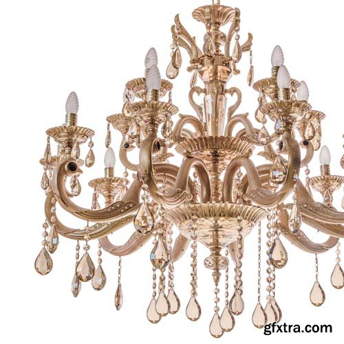 Gold Chandelier Isolated - 30xJPGs