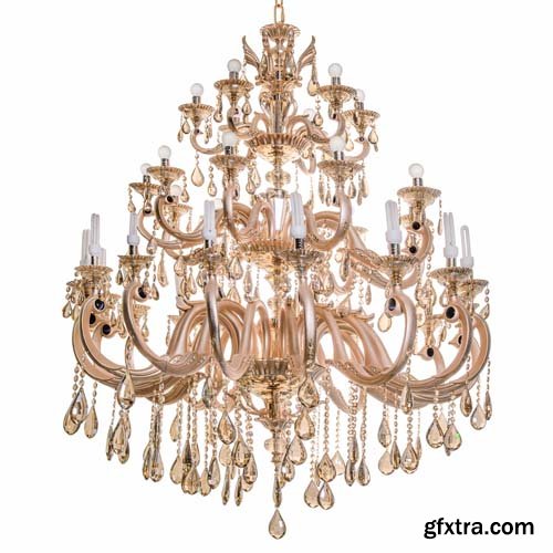 Gold Chandelier Isolated - 30xJPGs