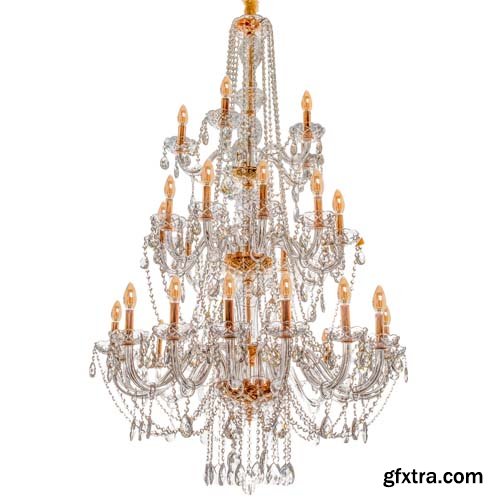 Gold Chandelier Isolated - 30xJPGs