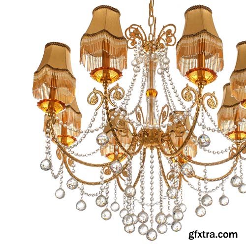 Gold Chandelier Isolated - 30xJPGs