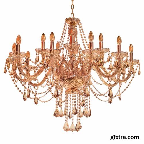 Gold Chandelier Isolated - 30xJPGs