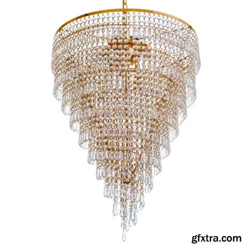 Gold Chandelier Isolated - 30xJPGs