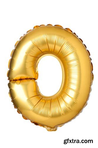 Golden Letters Balloons Isolated - 26xJPGs