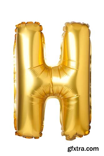 Golden Letters Balloons Isolated - 26xJPGs