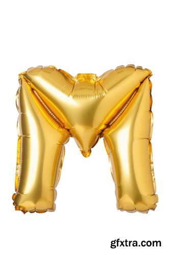 Golden Letters Balloons Isolated - 26xJPGs