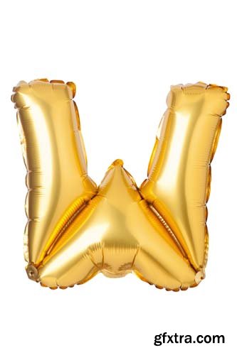 Golden Letters Balloons Isolated - 26xJPGs