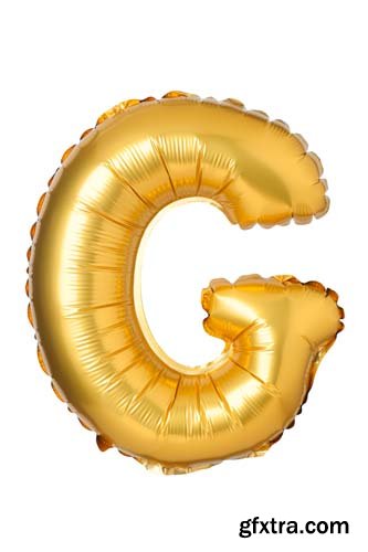 Golden Letters Balloons Isolated - 26xJPGs