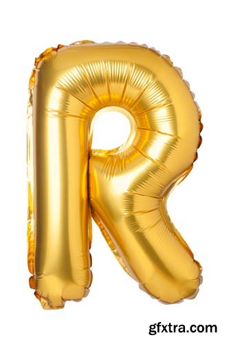 Golden Letters Balloons Isolated - 26xJPGs