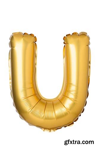 Golden Letters Balloons Isolated - 26xJPGs