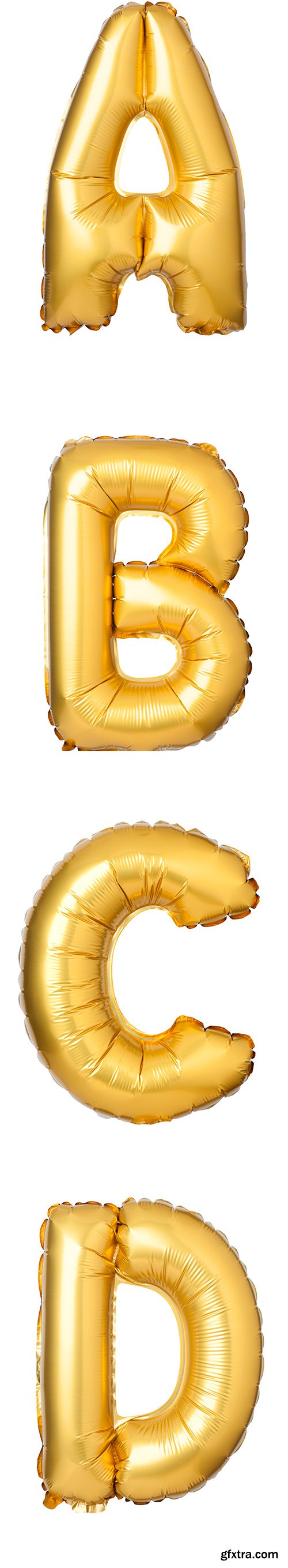 Golden Letters Balloons Isolated - 26xJPGs