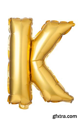 Golden Letters Balloons Isolated - 26xJPGs