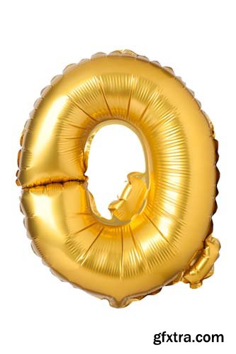 Golden Letters Balloons Isolated - 26xJPGs