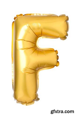 Golden Letters Balloons Isolated - 26xJPGs