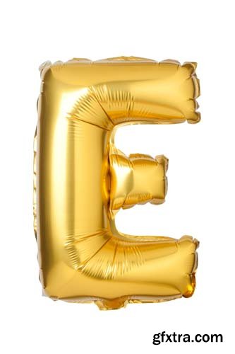 Golden Letters Balloons Isolated - 26xJPGs