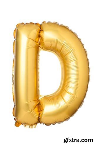 Golden Letters Balloons Isolated - 26xJPGs