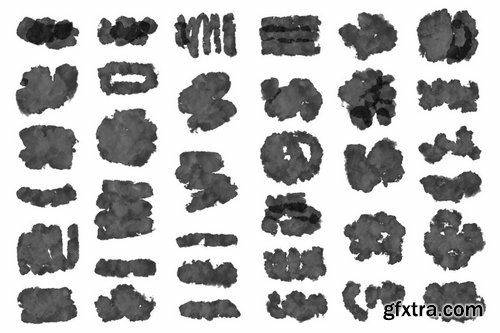 30 Wet Ink PNG Shapes