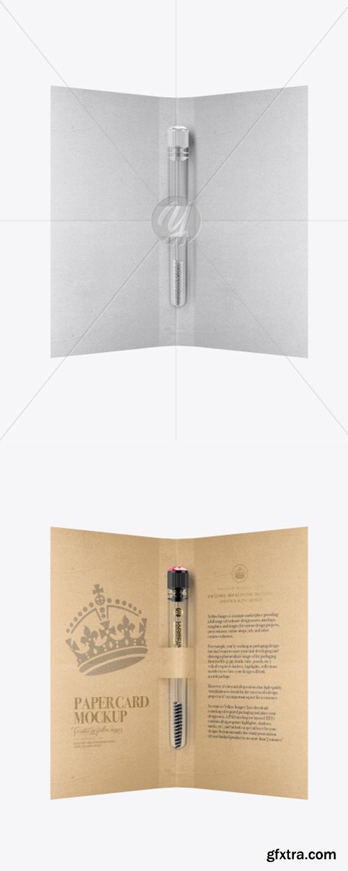 Cosmetic Brush with Paper Card Mockup 35873