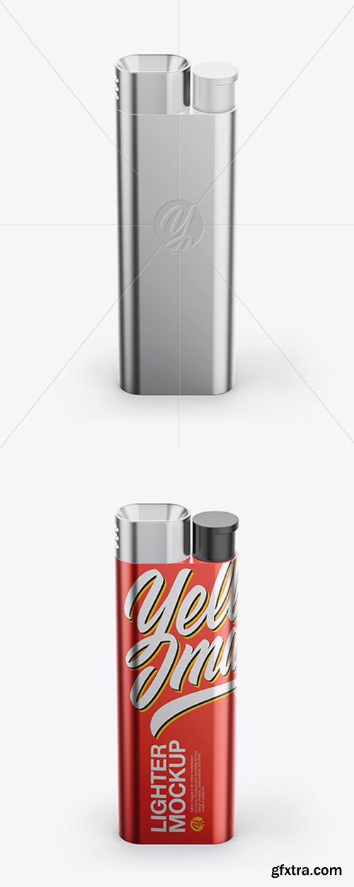 Metallic Lighter Mockup - High-Angle Shot 35657