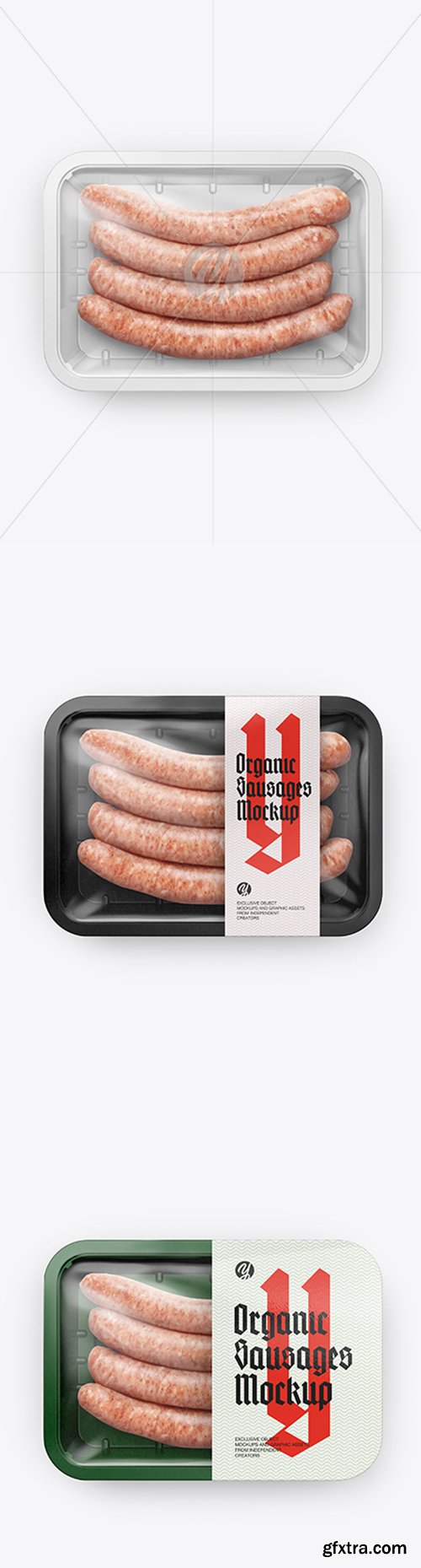 Plastic Tray With Sausages Mockup 38566