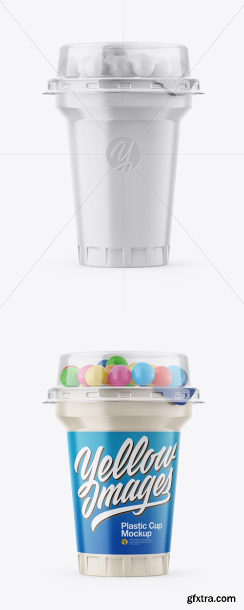 Plastic Cup with Sweets Mockup 38560