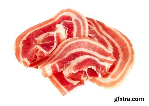 Italian Pancetta Bacon Isolated - 8xJPGs