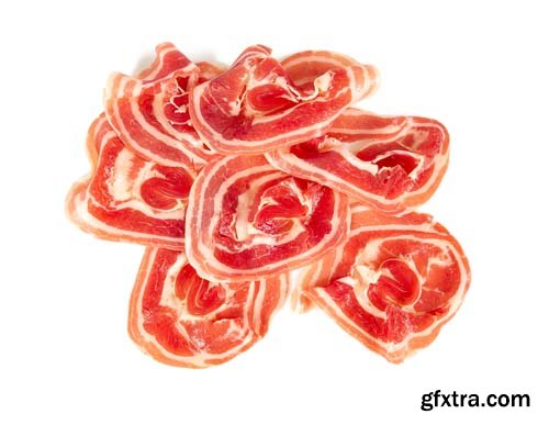 Italian Pancetta Bacon Isolated - 8xJPGs