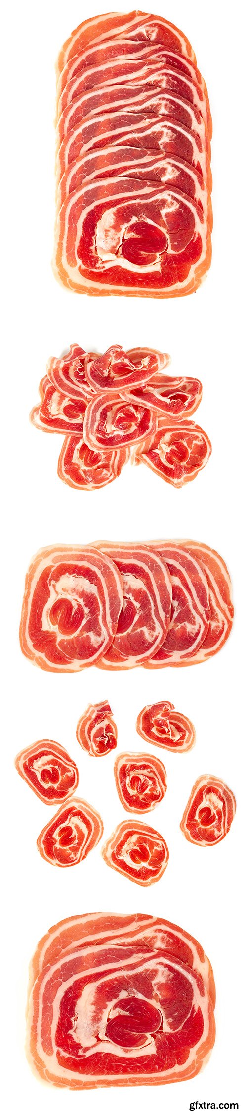 Italian Pancetta Bacon Isolated - 8xJPGs