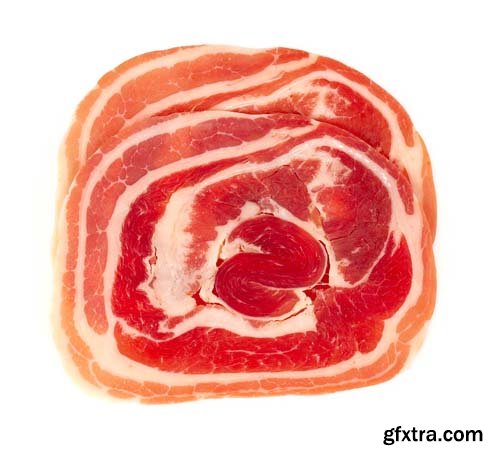 Italian Pancetta Bacon Isolated - 8xJPGs