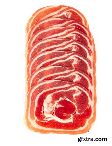 Italian Pancetta Bacon Isolated - 8xJPGs