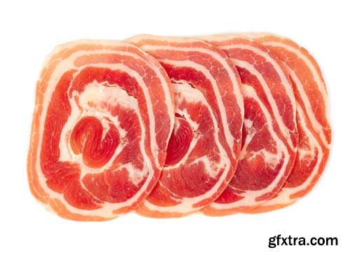 Italian Pancetta Bacon Isolated - 8xJPGs