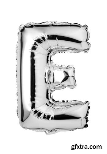 Silver Letters Balloons Isolated - 27xJPGs