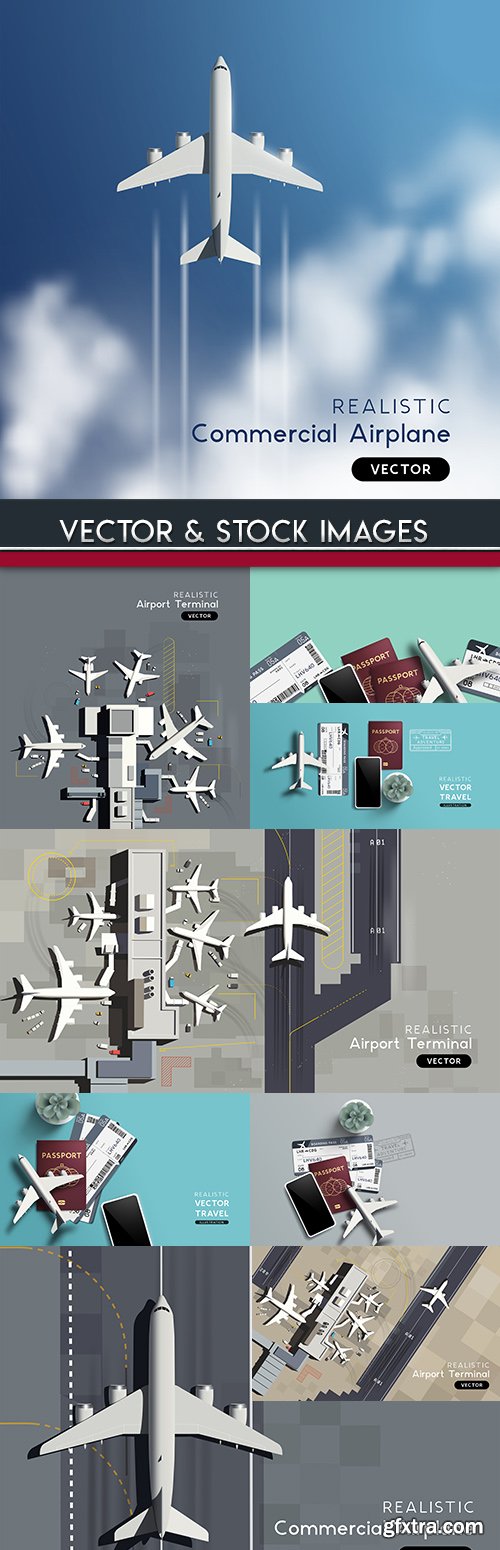 Airport runway of plane and documents for registration