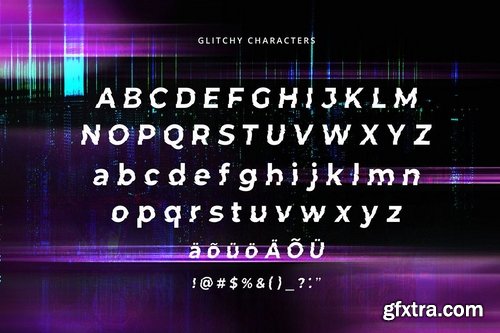 Glitchy - A digital Glitch Font