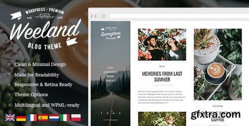 ThemeForest - Weeland v1.3 - Masonry Lifestyle WordPress Blog Theme - 21614603